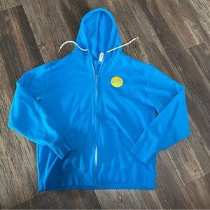 HIGH NOON sun sips turquoise full zip hoodie unisex XL sweatshirt